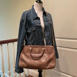 Authentic Pre-owner Prada Vitello Zip Satchel,Grey